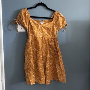 yellow floral babydoll dress